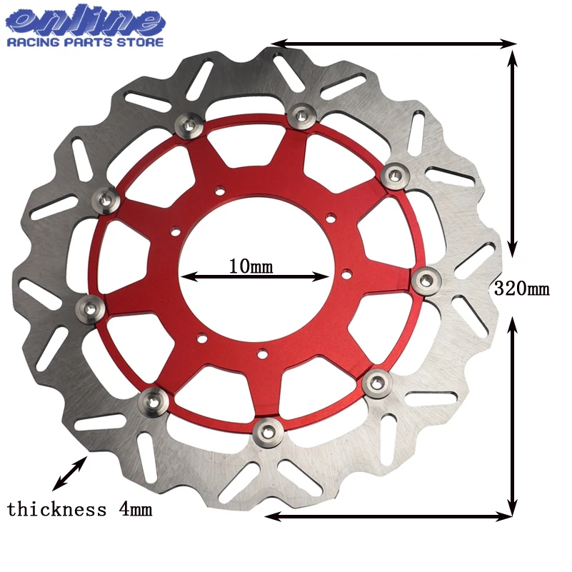 320MM Oversize Front Floating Brake Disc Rotor For CR CRF CR125 CR250 CR500 CRF250R CRF250X CRF450R CRF450X Motocross Enduro