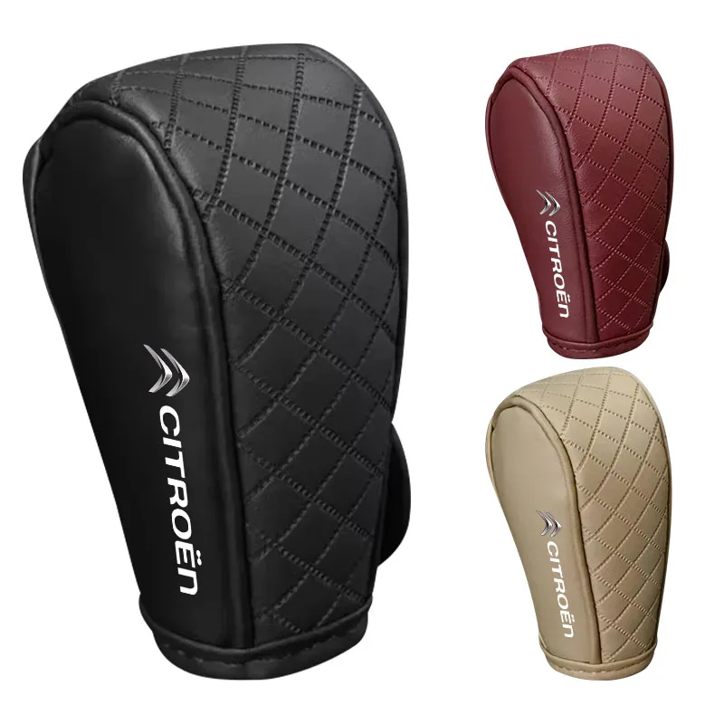 الجلود مقبض ناقل حركة السيارة يغطي عدم الانزلاق غطاء مقبض حامي الأكمام لسيتروين C1 C2 C3 C4 C5 C6 C8 C4L DS3 DS4 DS5LS