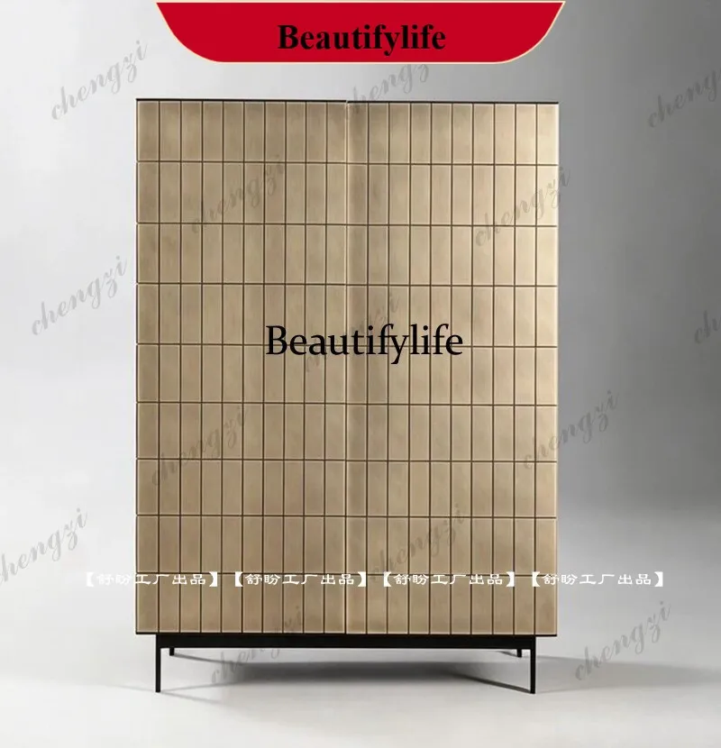 z183 Italian medieval dining side cabinet, simple modern bar cabinet designer multi-functional geometric pattern locker