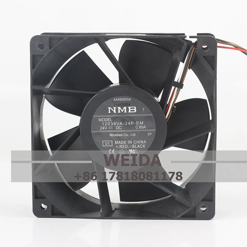 

NMB 12 В 48 В постоянного тока 24 В 0,89 А AC EC 12038 120X120X38MM 12 см преобразователь частоты шарикоподшипник четырехпроводной 12038VA-24P-EM охлаждающий вентилятор