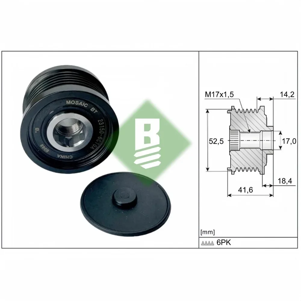 Generator One-way Pulley Suitable for The Seventh Generation ALTIMA2018 23150-6CT0A 23100-6CT0A