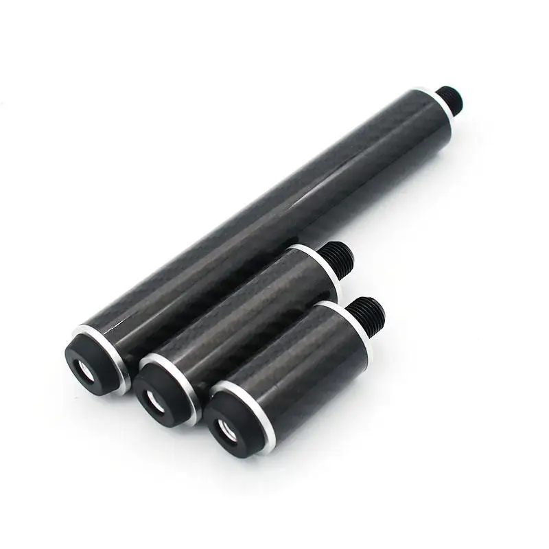 

Hight Quality Bullet Type Joint 2/4/8 Inches Carbon Fiber Material Bright Billiard Cue Extension for Pool Cue Stick Butt