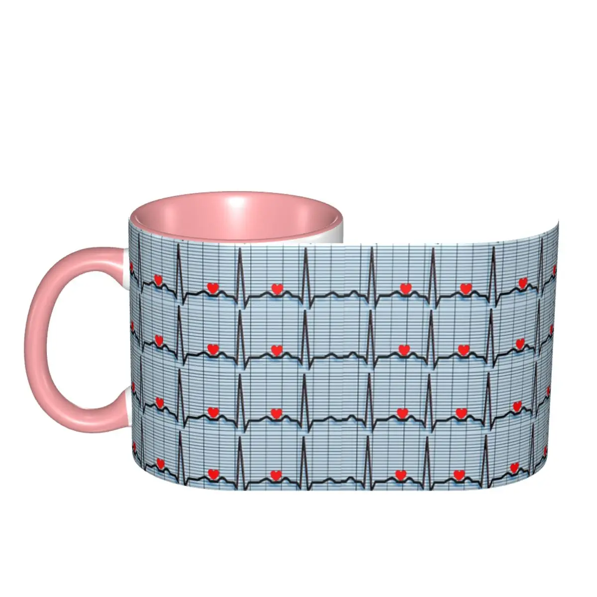 EKG Cardiac Rhythm Strips Mug Funny Ceramic Coffee Cups Tea Mugs Milk Cup Drinkware Gift for Woman Man DIY Custom