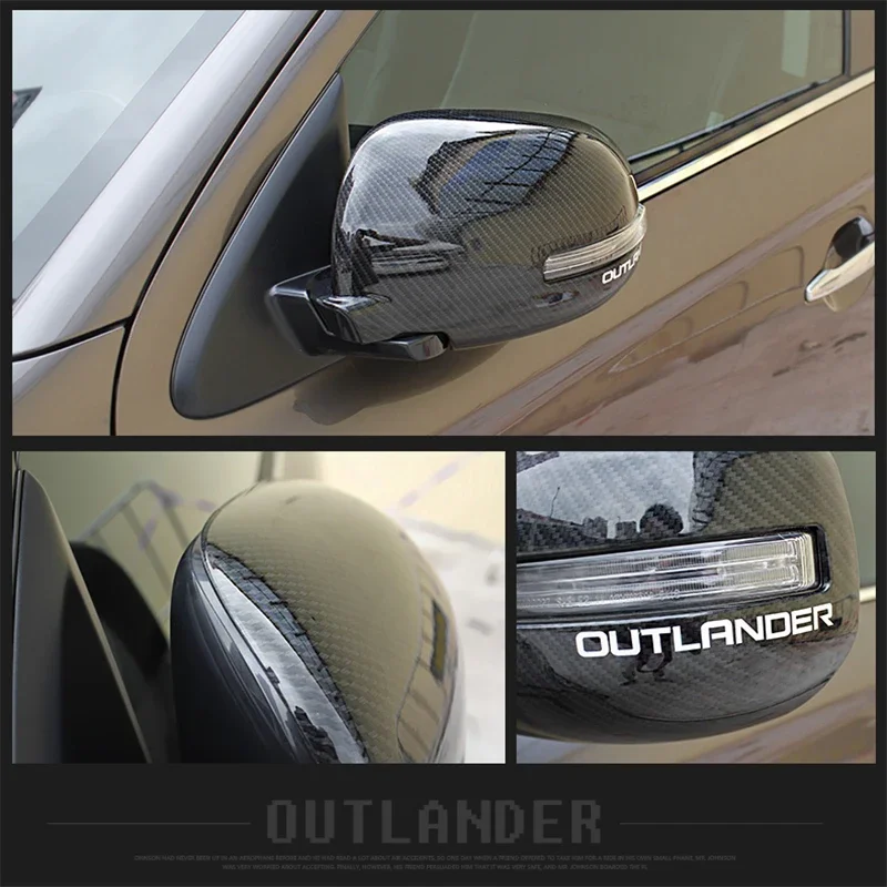 For Mitsubishi Outlander 2013 2015 2016 2017 2018 2020 Car Side Mirror Carbon fiber Rear view mirror Cover Exterior Accessories