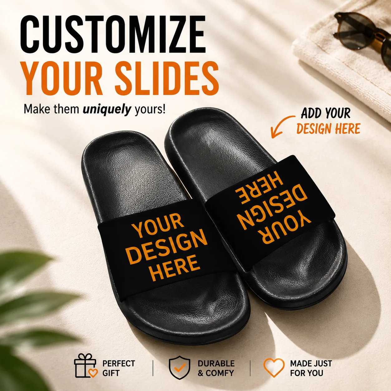 Custom Photo Slides • Personalized Picture Flip Flops • Custom Slides Gift for Him or Her