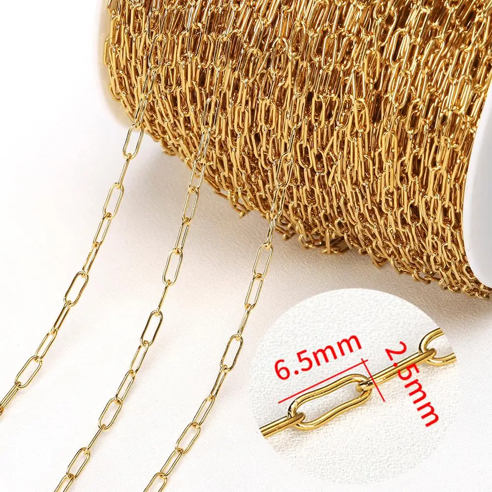 2 Meter Edelstahl-Verbindungskabel, goldene Ketten für DIY-Schmuckherstellung, Rolo-Kette, Perlen, Kette, Halskette, Armband, Fußkettchen-Komponenten – Detail 13