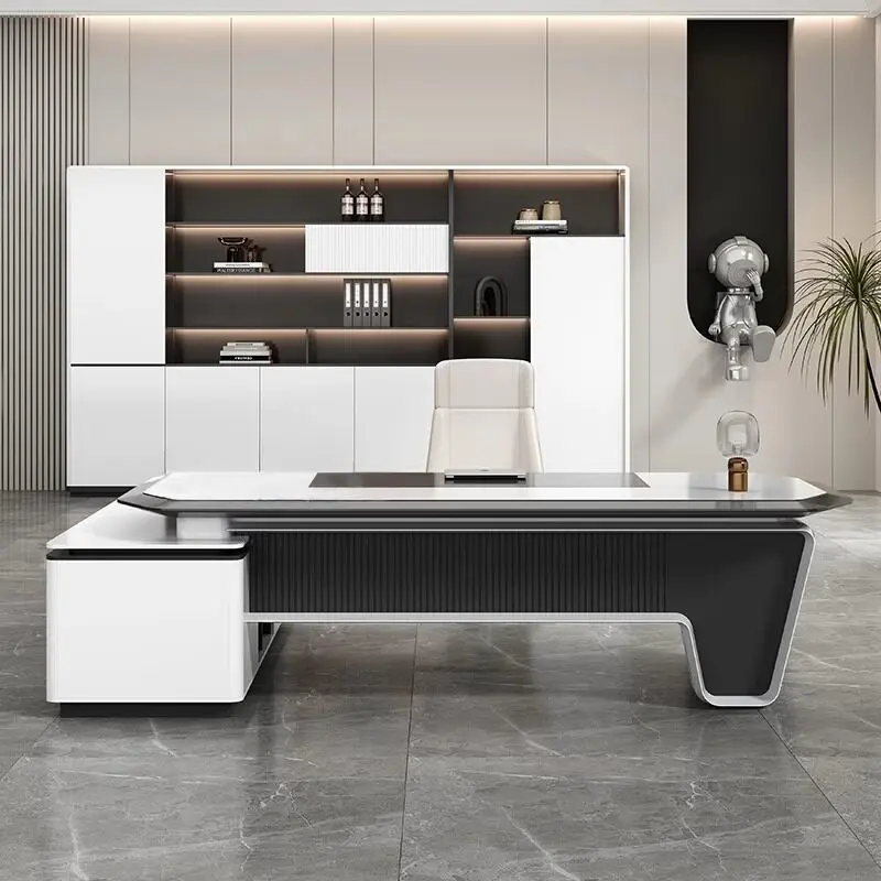 Premium Paint Boss Table Simple Modern Creative Desk President Table Large Class Desk Manager Table And Chair Combination