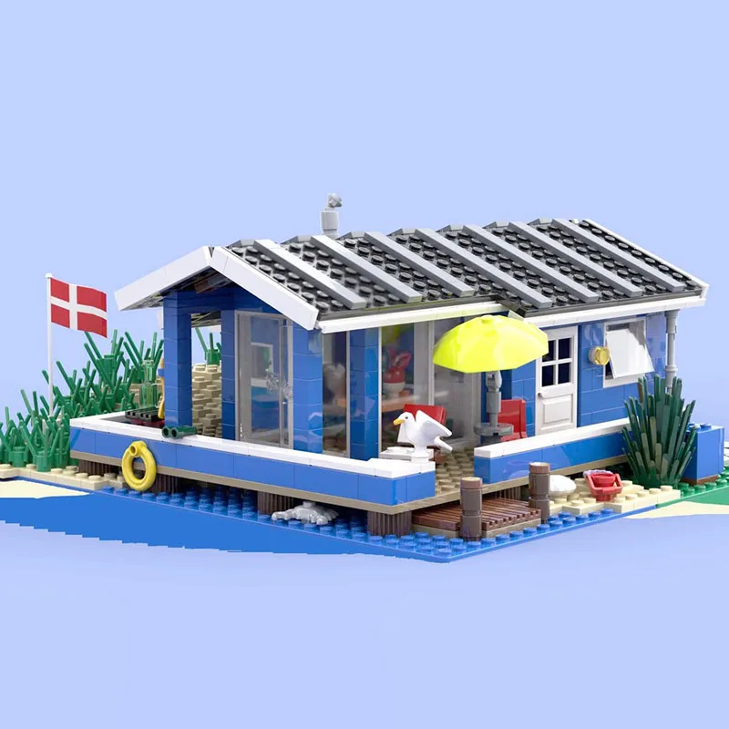 Moc قوالب بناء وحدات المنزل الصيفي الدنماركي/الكوخ/المقصورة نموذج التكنولوجيا كتل عيد الميلاد لتقوم بها بنفسك لعبة هدايا البناء #2