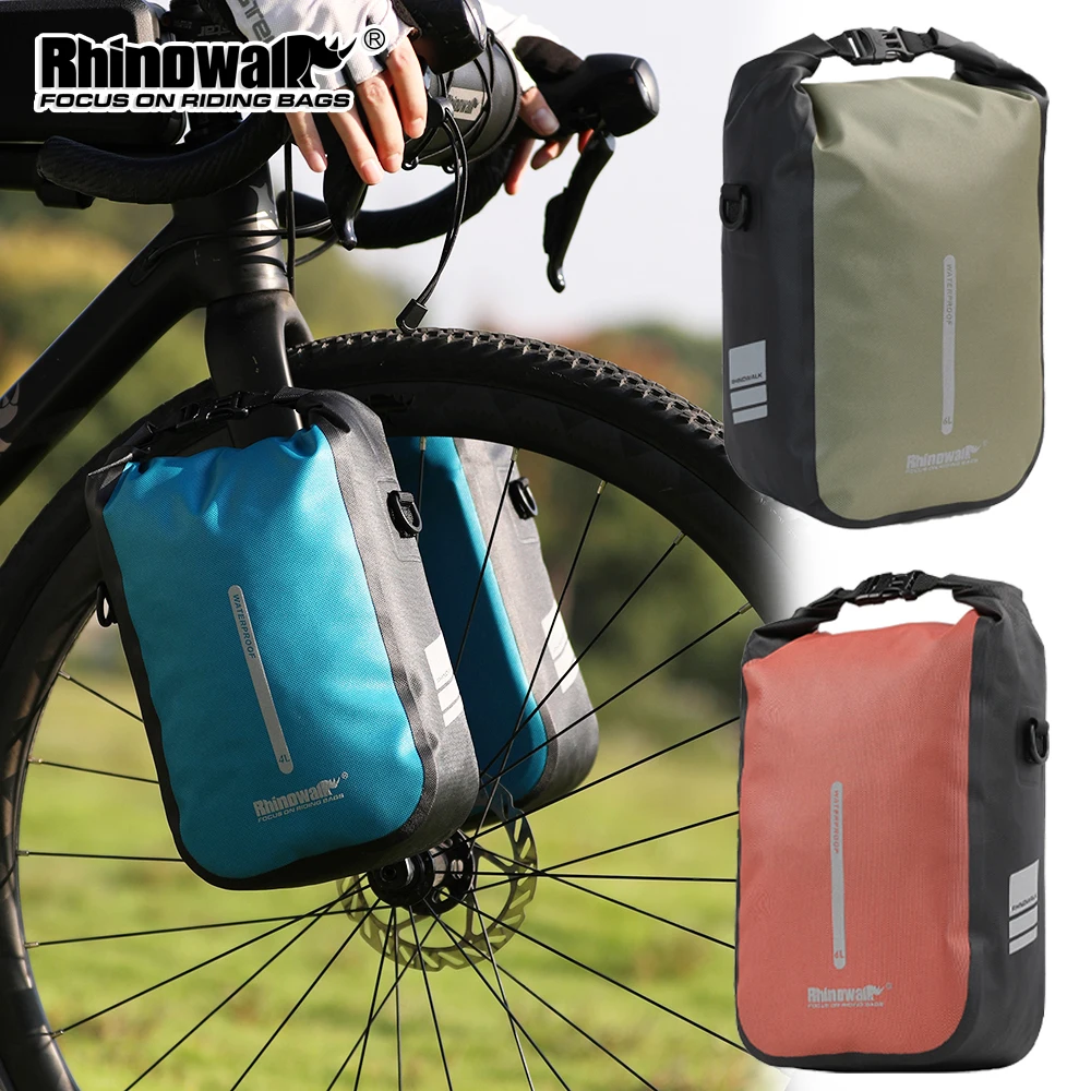 Rhinowalk Fahrrad-Vorderradgabel-Tasche, Schnellspanner, wasserdicht, 4 l-6 l, für MTB, Kies,