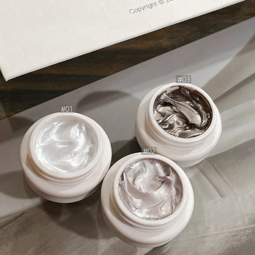 3 Colors Satin Pearl Painting Gel Polish 5g Cream Fairy Powder Long-Lasting 3D Brocade Solid State UV/LED Nail Art Manicure