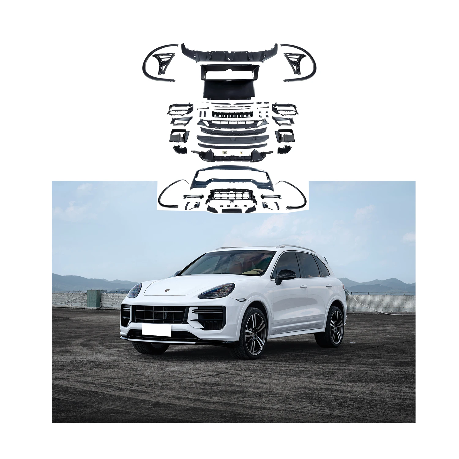 

Facelift for Porsches 958.1 Upgrade 9Y0.2 Turbo GT 9Y0.2 Matrix Headlight Front bar Narrow Body Wheel Header Assembly