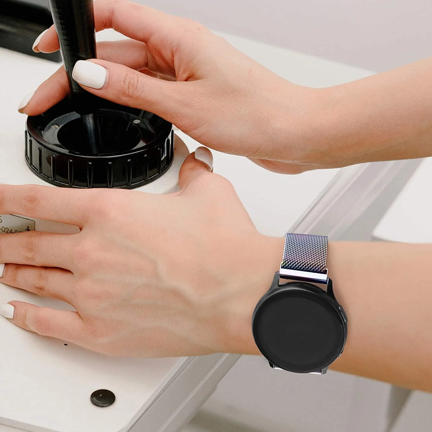 20มม.22มม.สร้อยข้อมือแม่เหล็กสำหรับ Samsung 3สาย41มม./42มม.45มม./46มม.Huawei GT/GT2/2e Galaxy Active 2 40/44มม.เกียร์ S3