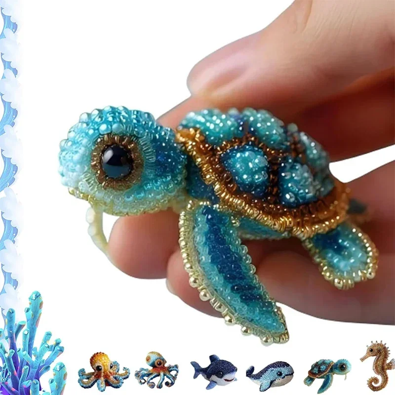 

3D жемчужная вышивка осьминог жемчужный костюм DIY жемчужная вышивка ремесленный костюм для черепахи гиппокампа морские животные