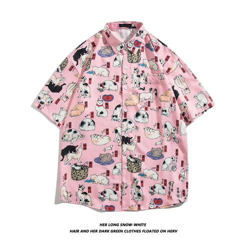 High-quality Hawaiian retro cool short-sleeved floral shirt