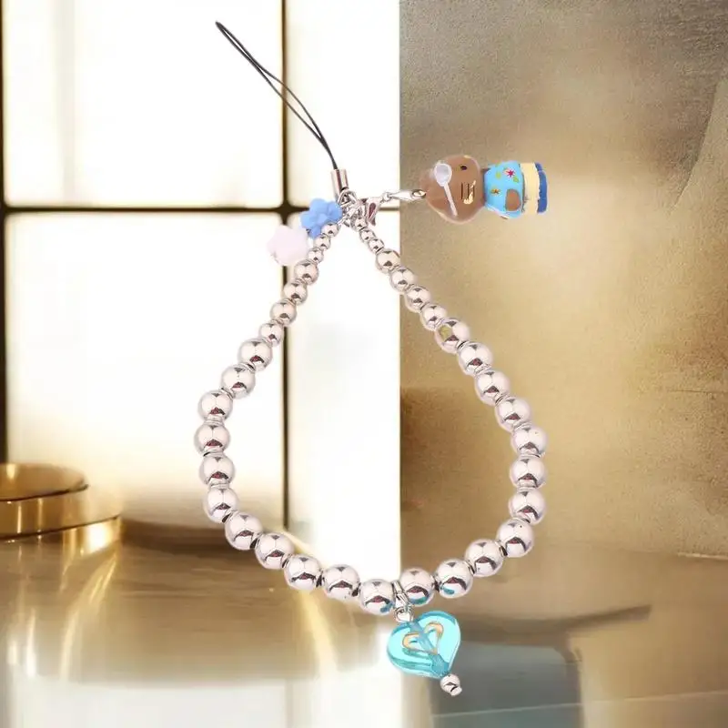 เชือกคล้องโทรศัพท์ HelloKitty Y2K น่ารักพร้อมห่วงโซ่โทรศัพท์ลูกปัด พวงกุญแจ จี้กระเป๋า; สายรัดข้อมือป้องกันการสูญหายสําหรับของขวัญสําหรับเด็กผู้หญิง