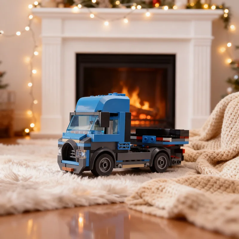 154 قطعة MOC مخصص شاحنة مدينة نموذج اللبنات البناء هدايا عيد الميلاد لتقوم بها بنفسك فكرة ألعاب تعليمية إبداعية عيد ميلاد الطوب