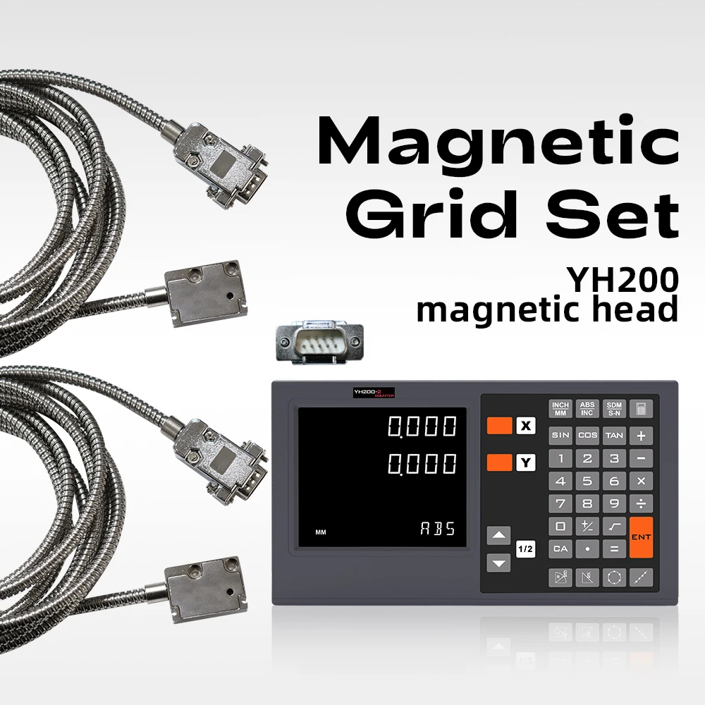 Magnetic Grid Set Magnetic Head Tape Steel Strip Dro Digital Readout Display 5U 5V TTL 5+5 IP67 Sensor YH200-2