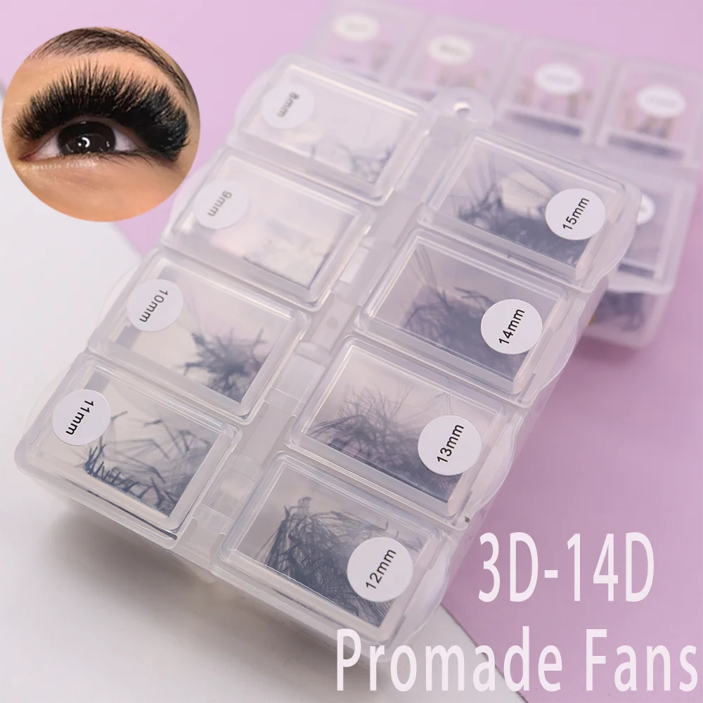 Ruthkey 500 Fans Pointy Base Mix Loose Lash 6D 8D Sharp Thin Medium Russian Volume Promade False Eyelashes For Female Makeup