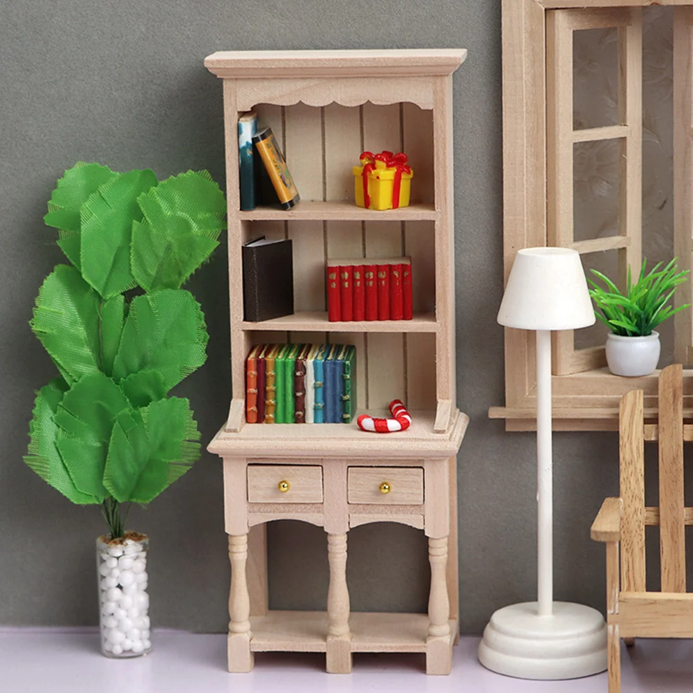 Armoire de maison de courses pour enfants, bibliothèque à livres l'inventaire, meubles d'étagère, mini modèle, 1:12, 1/12