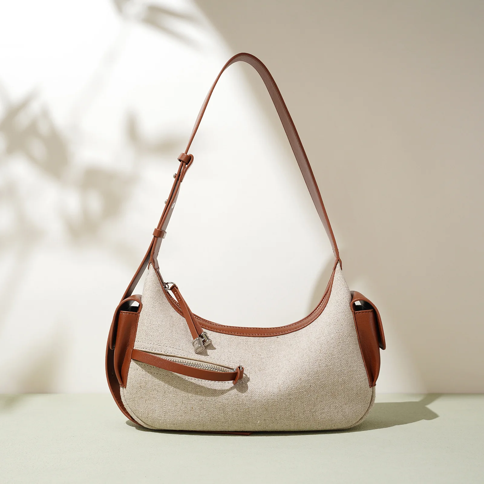 

2025 Summer Linen Crossbody Bag Women Minimalist Roomy Shoulder Tote High Quality Handbag Indie Design Casual Natural Look