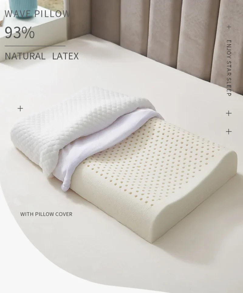 100% Talalay Latex Pillow High Contour Massage Memory Orthopedic Neck Cervical Vertebra Support Neck Care Beding Large Sleepers