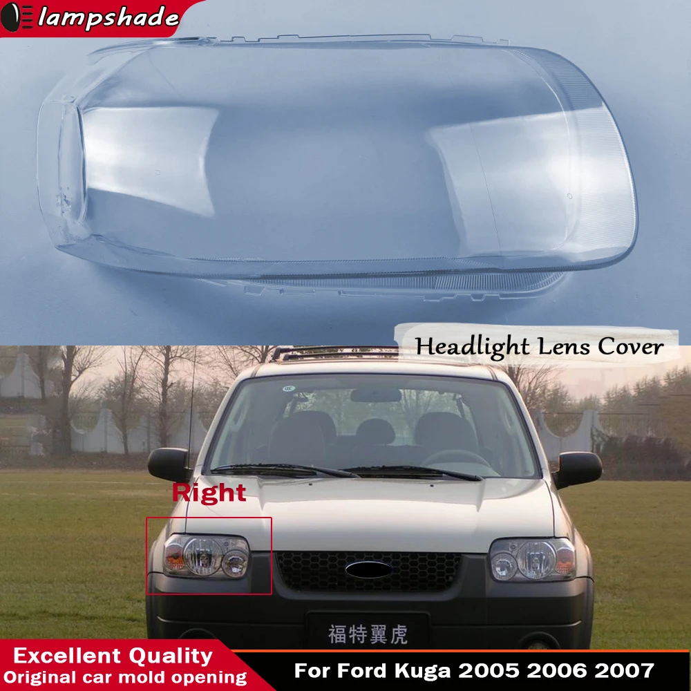 

For Ford Kuga 2005 2006 2007 Headlamp Cover Transparent Lamp Shade Headlight Shell Lens Plexiglass Replace Original Lampshade