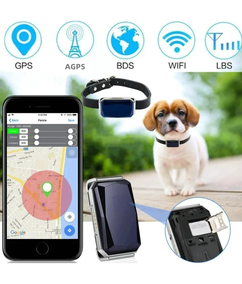 

Pet Collar With Gps Tracker Waterproof Anti-Lost Dog Collar For Dogs Cats Outdoor Long Standby Footprint Tracking Locator Items