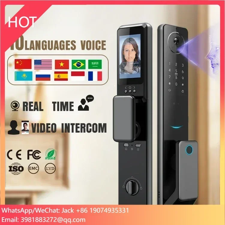 

2024 Password Door Digital Lock Safety Serrure Intelligente Electric App Tuya Zigbee Outdoor Front Smart Digital Door Lock With