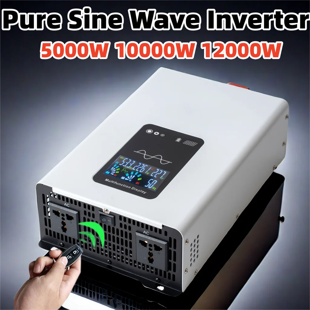 Inverter a onda sinusoidale pura DC 12V 24V 220V 5000W 10000W 12000W Inverter portatile Inverter solare per auto convertitori di tensione