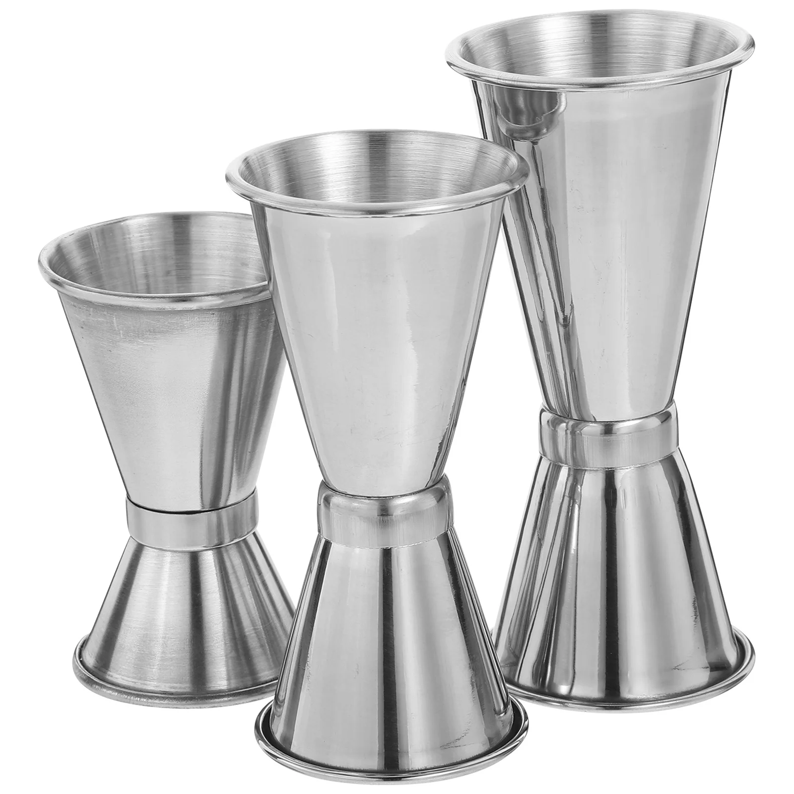 

3Pcs Stainless Steel Jigger Double Cocktail Measuring Cup Set Japanese Style Multi Capacity Bar Tools Liquor Measuring Device