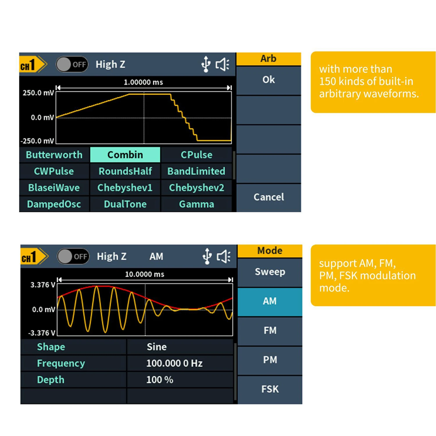 Owon DGE2035 DGE2070 300MSa/s Arbitrary Waveform Generator 14Bits 35MHz / 70Mhz Dual Channels Osiloscopio Digital Oscilloscope