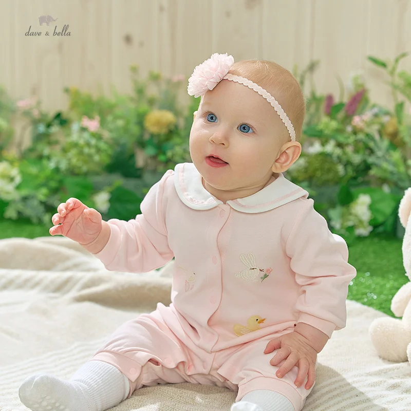 Dave Bella Baby Jumpsuit Romper Newborn Creeper Autumn Girls Romper Casual Fashion Sweet Lovely Gentle DB3235969