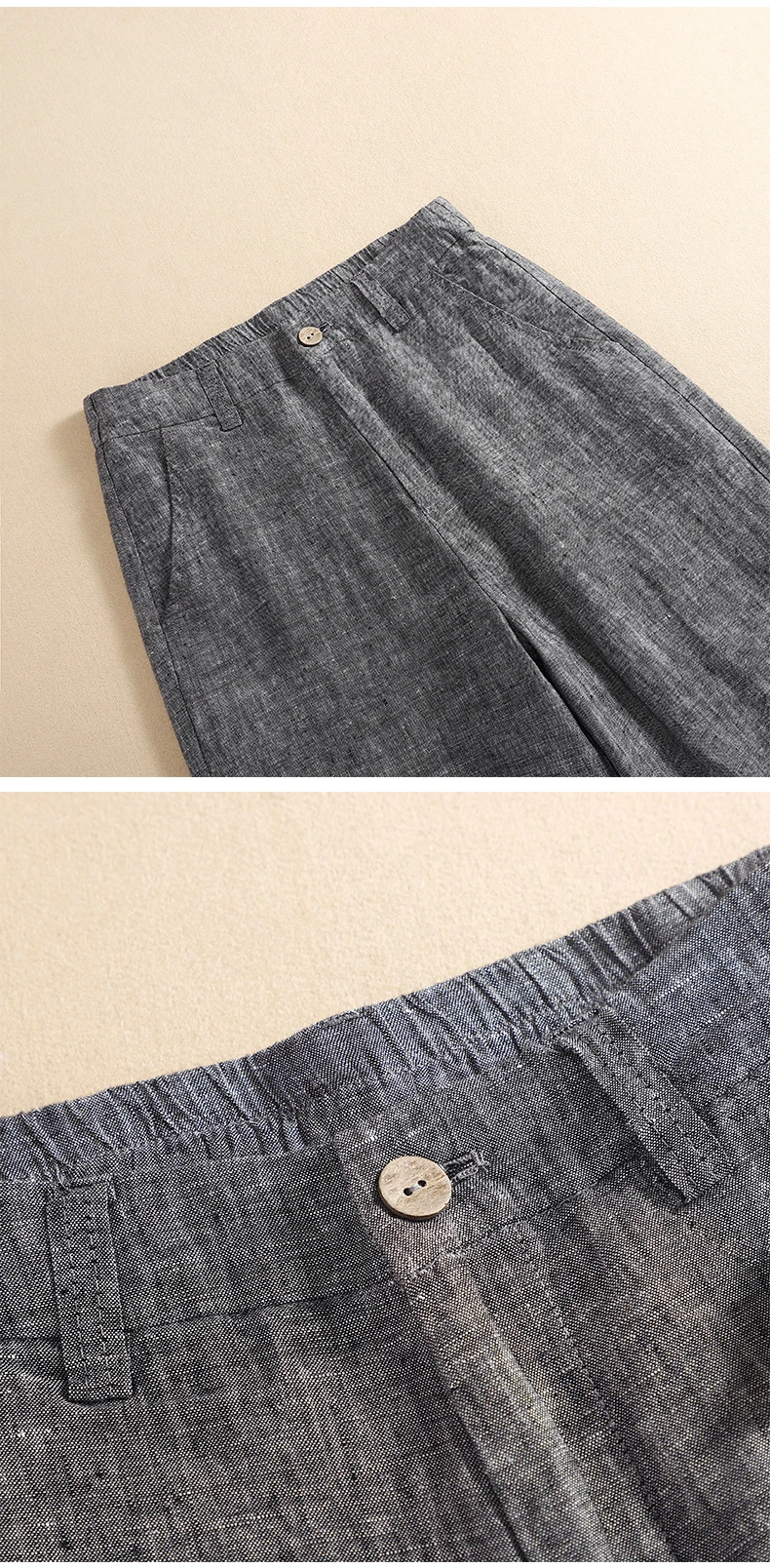 Linen High Waist Solid Color Wide Leg Pants Summer New Korean Women Loose Large Size Fashion Temperament Drape Casual Straight P