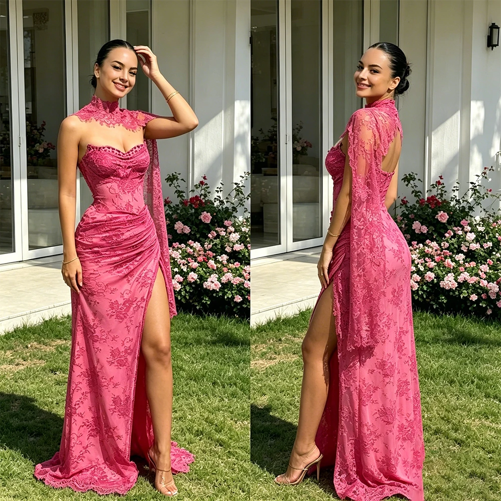 Customized Romantic Newest Sweetheart Graduation Dress for Women Lace Appliques Pleat Slit Rhinestones Vestidos De Fiesta 2026