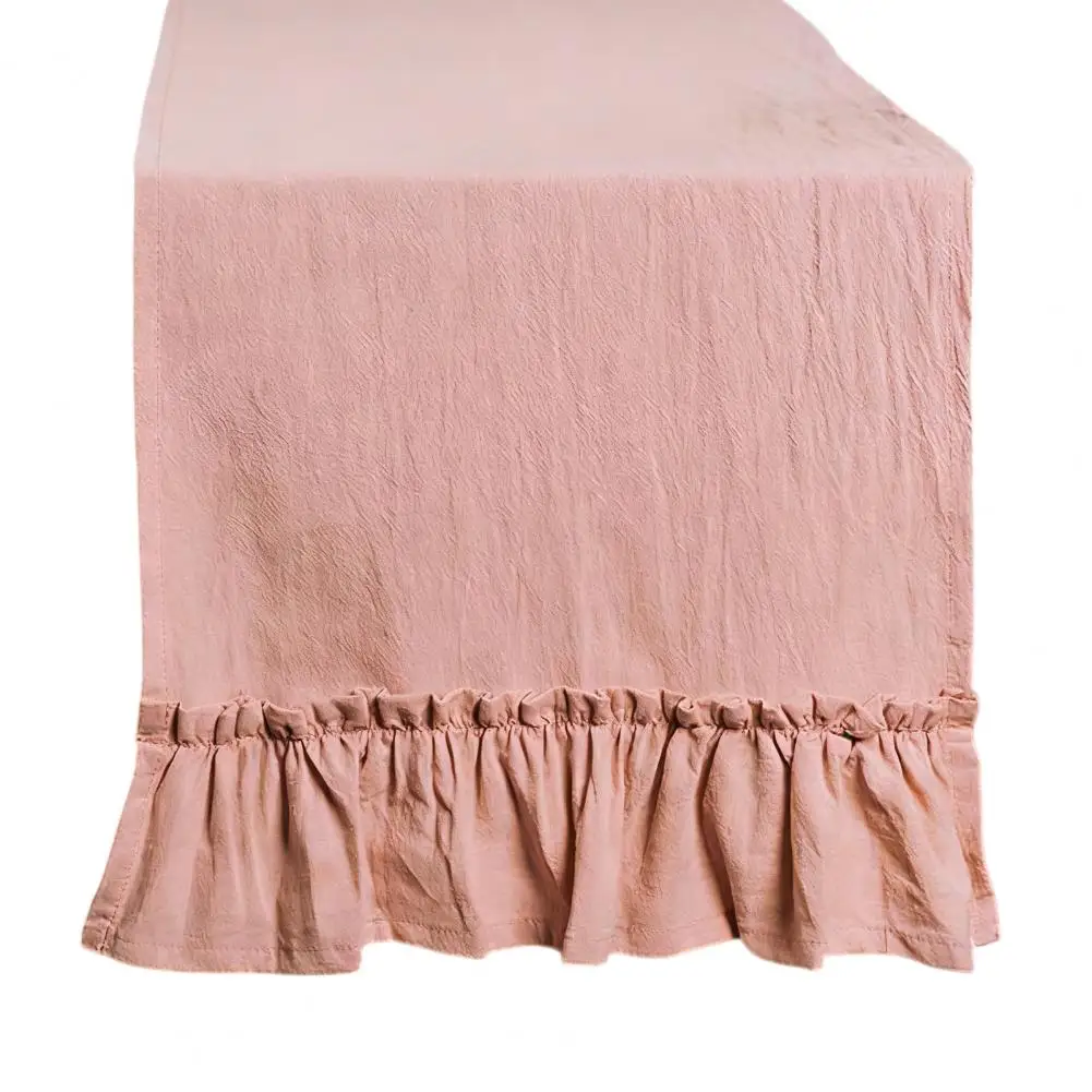

Solid Cotton Table Runner Vintage Farmhouse Decor for Dining Coffee Table Country-Style Wrinkle Elegant Dining Placemat