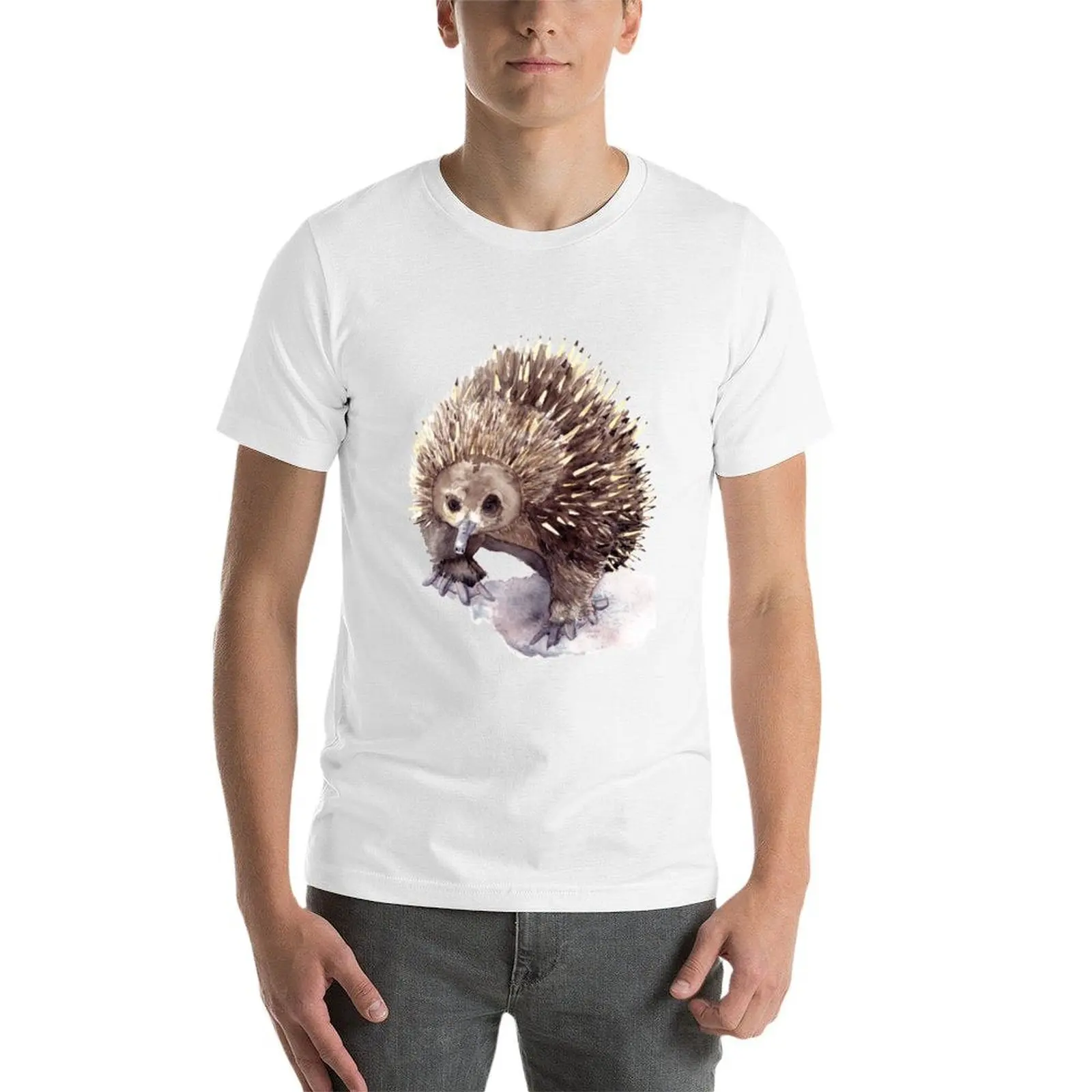 رجل رجل قمصان تي المائية الفاخرة جودة عادية القطن 100% الاسترالية تي شيرت تي شيرت الرجال Echidna العلامة التجارية عالية تي شيرت