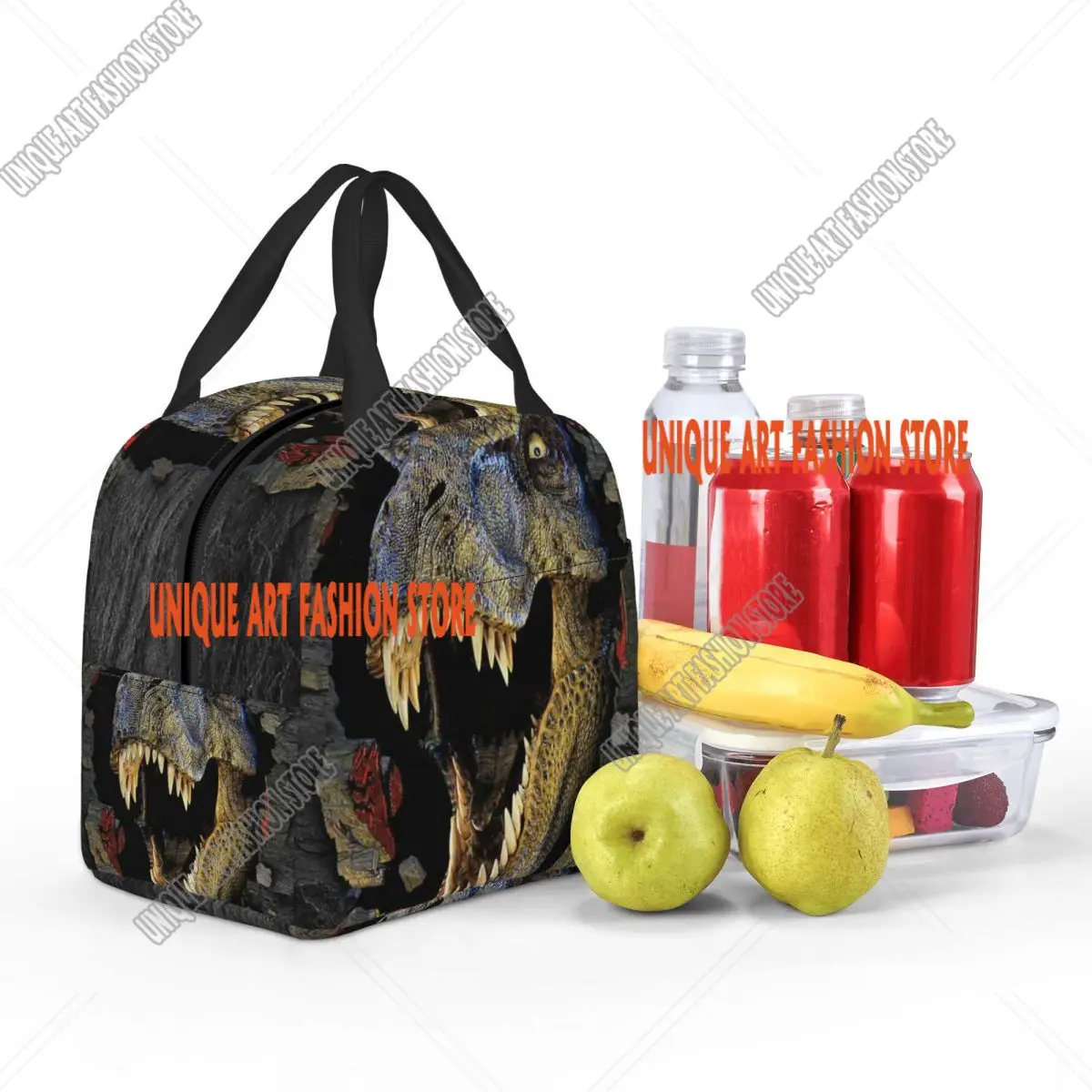 Custom Jurassic Park Logo Insulated Lunch Bag for Women Leakproof Dinosaur Movie Cooler Thermal Lunch Box Kids School Children