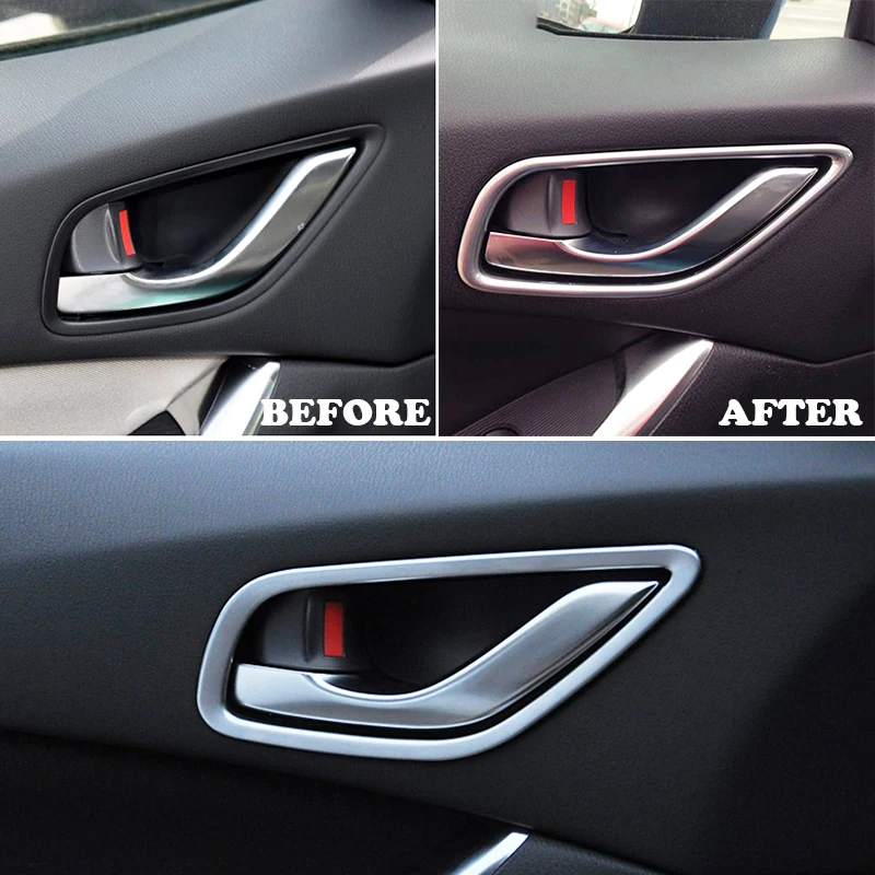 For Mazda 6 Atenza GJ 2013 2014 2015 2016 2017 Chrome Interior Inner Door Handle Cover Bowl Trim Frame Decoration Car Styling