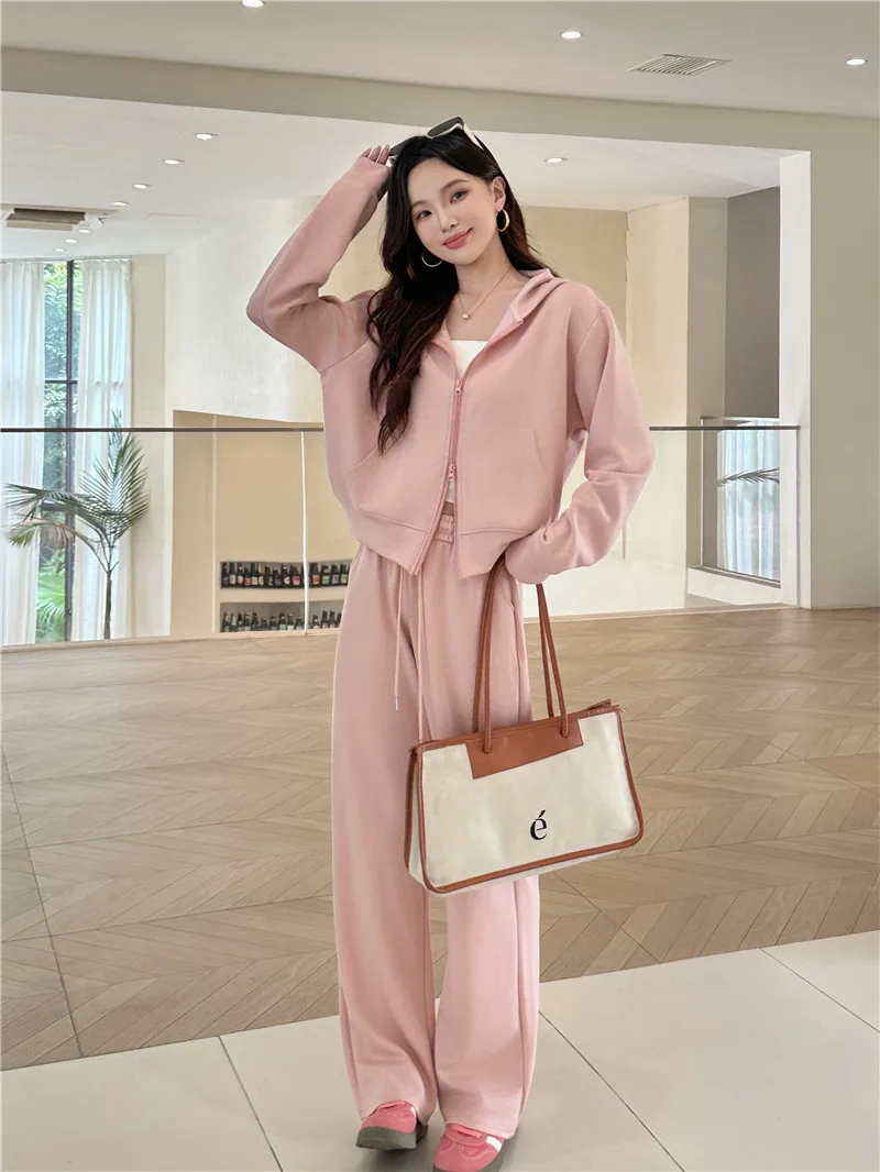 

Комплект воздушного слоя, осень 2023, новый корейский повседневный спортивный свитшот, комплект из двух предметов для девочек-подростков, модный ансамбль