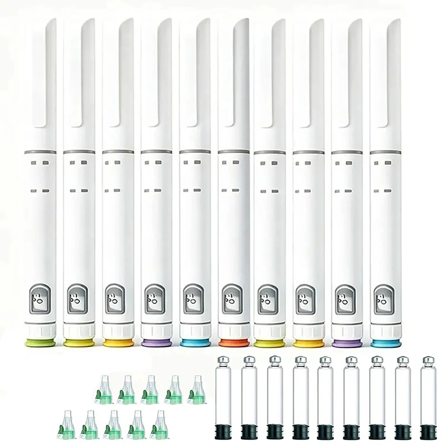 5/10 Complete Disposable Insulin Pen Kit 3ml Cartridge Bottles & Needles Tip Precise Dosing Adjustable Injector for Outdoor Use