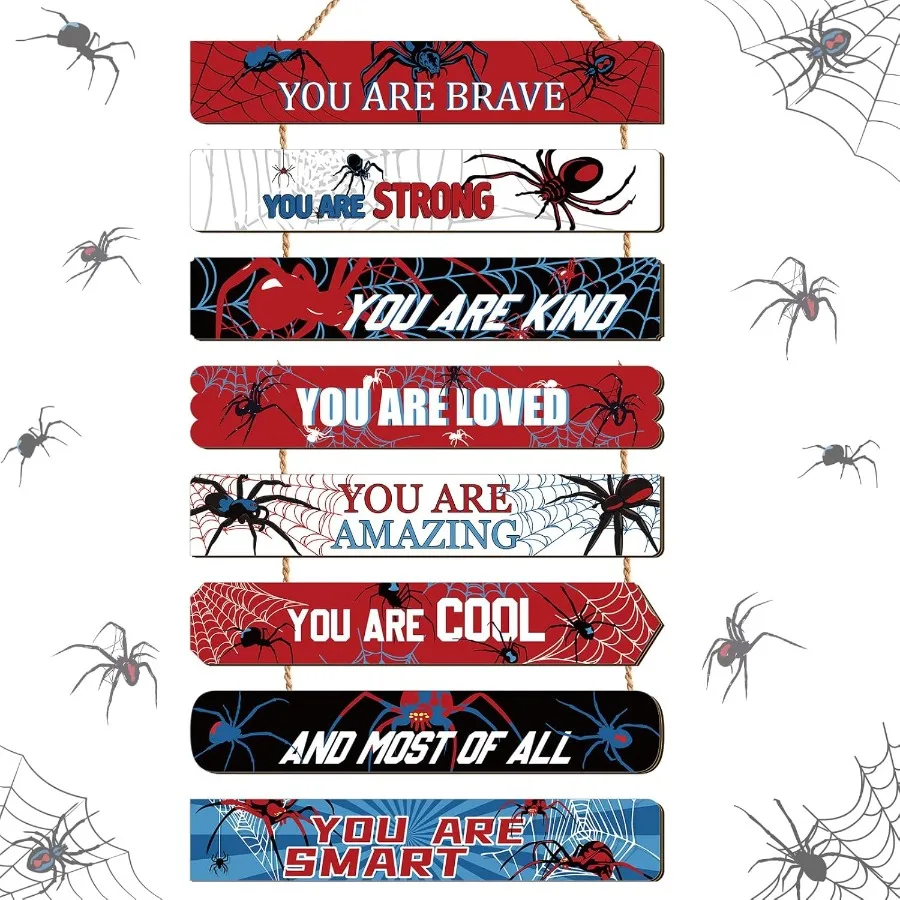 Spider Room Decor Boys Bedroom Wall Decor Inspiratiol Spiders You Are Brave Wall Wooden Art Little Boy Teen Bedroom Playroom Ho