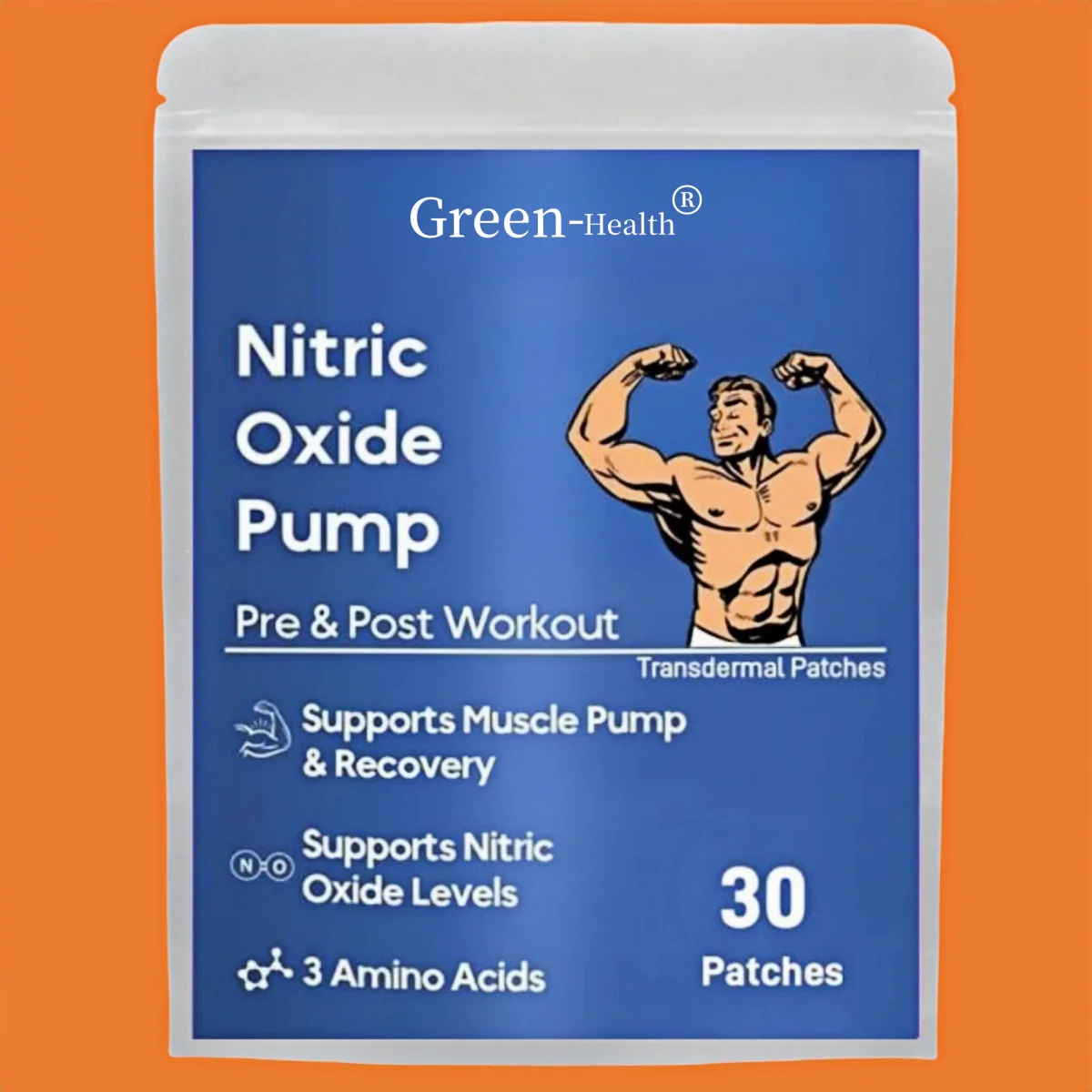 

30 Patches Nitric Oxide Transdermal Patches for Men Muscle Growth Performance Endurance