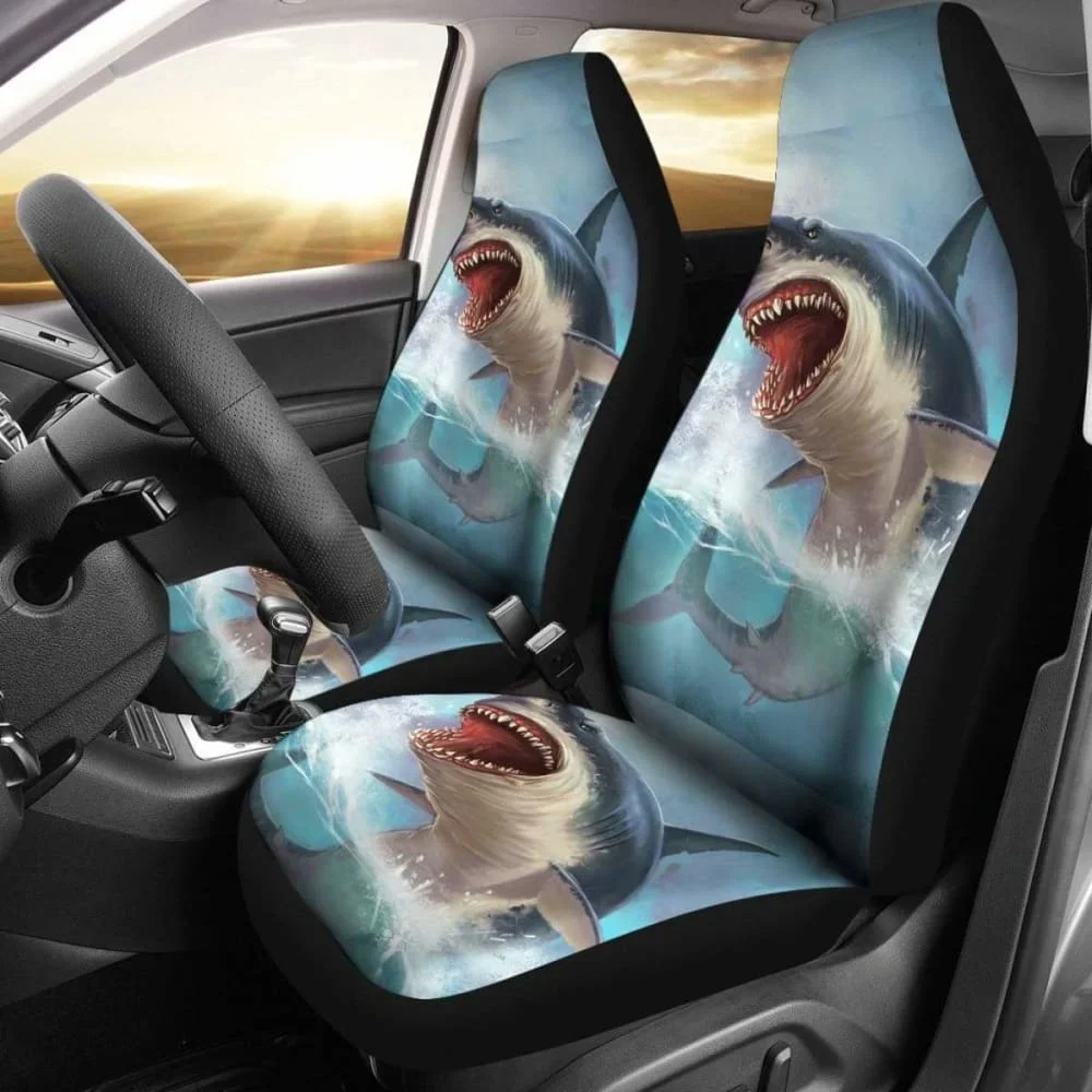 Giant Shark Car Seat Covers ,Pack of 2 Universal Front Seat Protective Cover