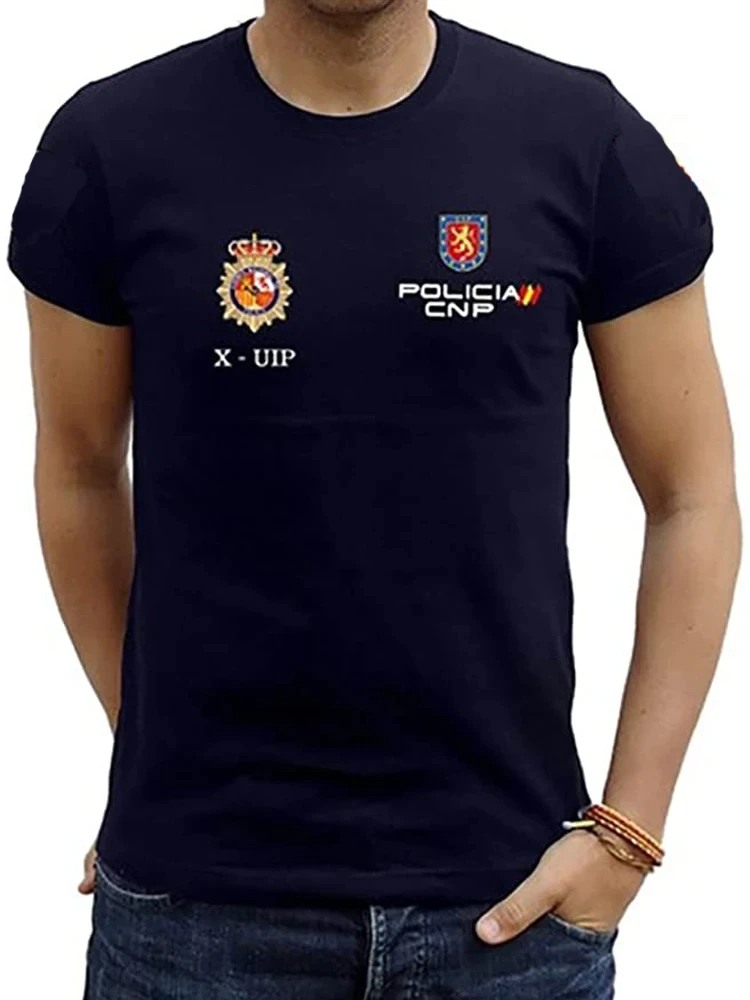 España Guardia Civil UEI Insignia Camiseta 100% Algodón De Alta Calidad Cuello Redondo Casual Top Oversized T Shirt