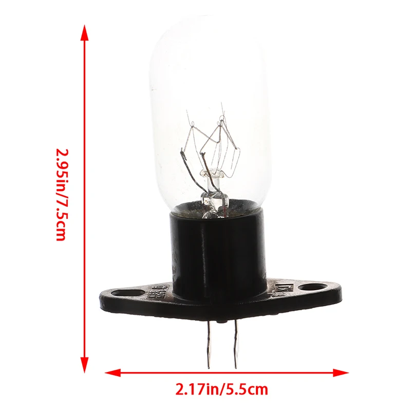 NEW SALE4.8mm Socket With Bent Foot 220V 15-20W Microwave Oven Bulb Refrigerator Lighting Bulb with Holder Replacement Universal