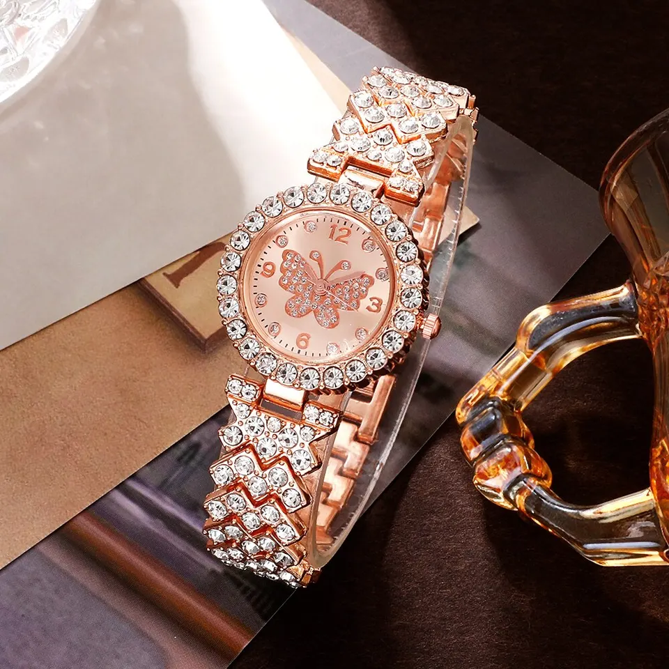 6PCS Women Jewelry Set - Luxury Elegant Alloy Crystal Wristwatch Dubai Style 6PCS Women Jewelry Set - Luxury Elegant Alloy Crystal  main image 4