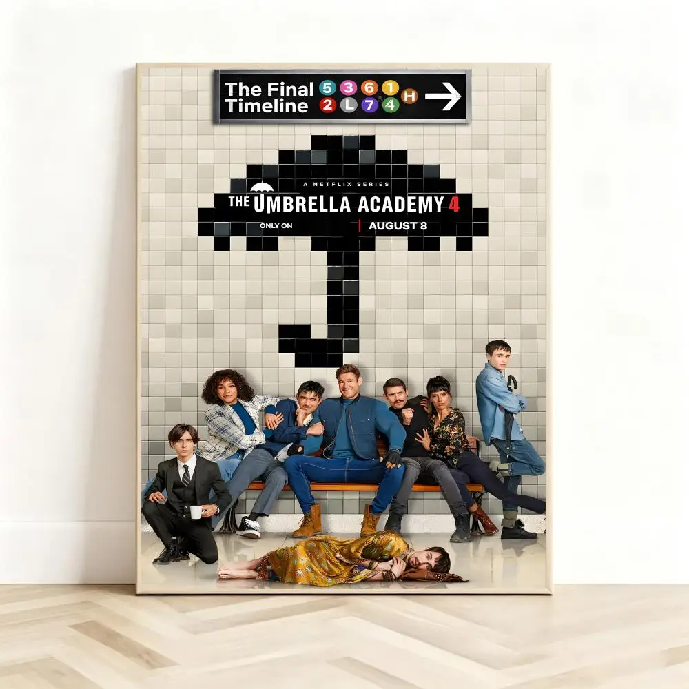 Dark Fantasy Comic T-The Umbrella Academy Poster Classic Self-Adhesive PP Wall Sticker for Living Room Bar Decor Gift