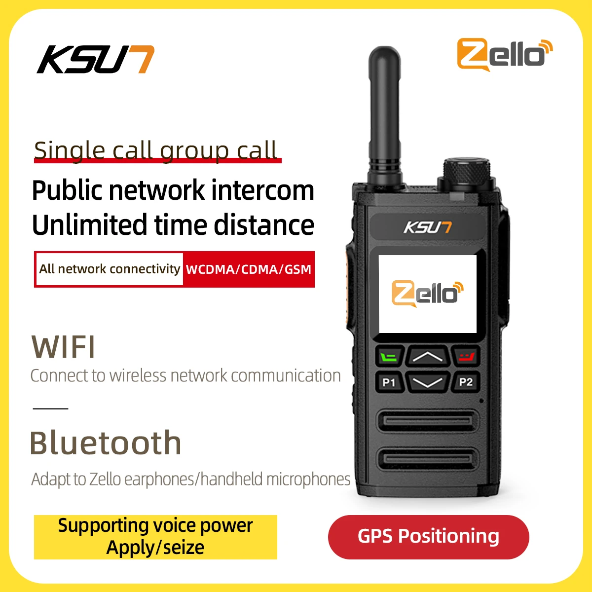 جهاز اتصال لاسلكي طويل المدى من KSUN ، هاتف Zello ، بطاقة SIM ، 4G LTE ، ، من من من KSUN ، من من من نوع Zello ، ومن نوع mile ، ومن نوع Walkie Talkie ، ZL35