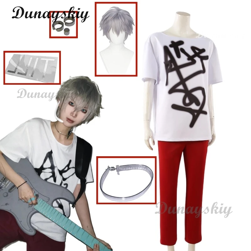 맞춤형 애니메이션 ALIEN STAGE 틸 코스프레 의상 가발 셔츠 바지 초커 스티커 귀걸이 무대 아이돌 파티 공연 의상
