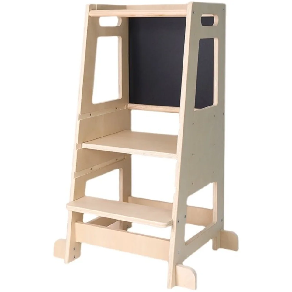 Kids Learning Tower Stool Mothers' Helper and Chair Toddler Step Stool for Kitchen Multifunctional Adjustable Height Wooden Love